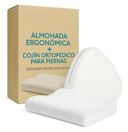 Almohada Y Cojin Ortopédico Cervical + Piernas