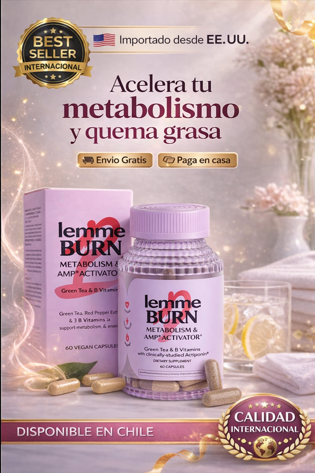 LEMME BURN®  🔥Activador Metabólico y Quema Grasa Abdominal🔥 ORIGINAL USA PRO 60 capsulas