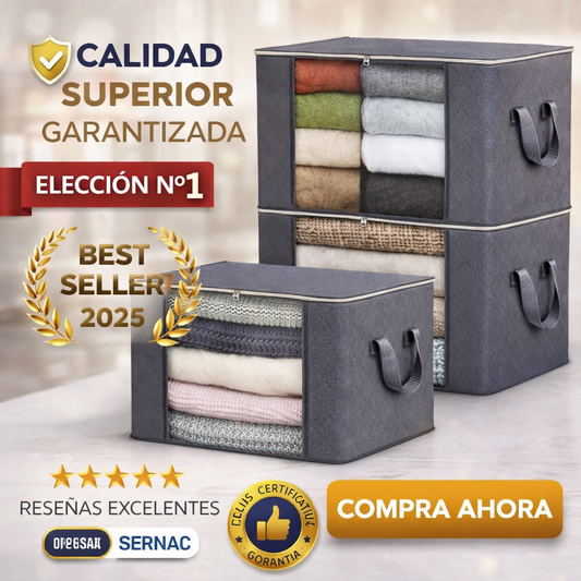 Organizador XL de Gran Capacidad 90L PRO Con Soporte de Varillas
