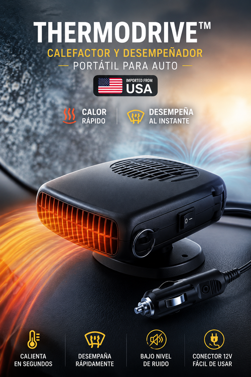 ThermoDrive™ | Calefactor y Desempañador Portátil para Auto