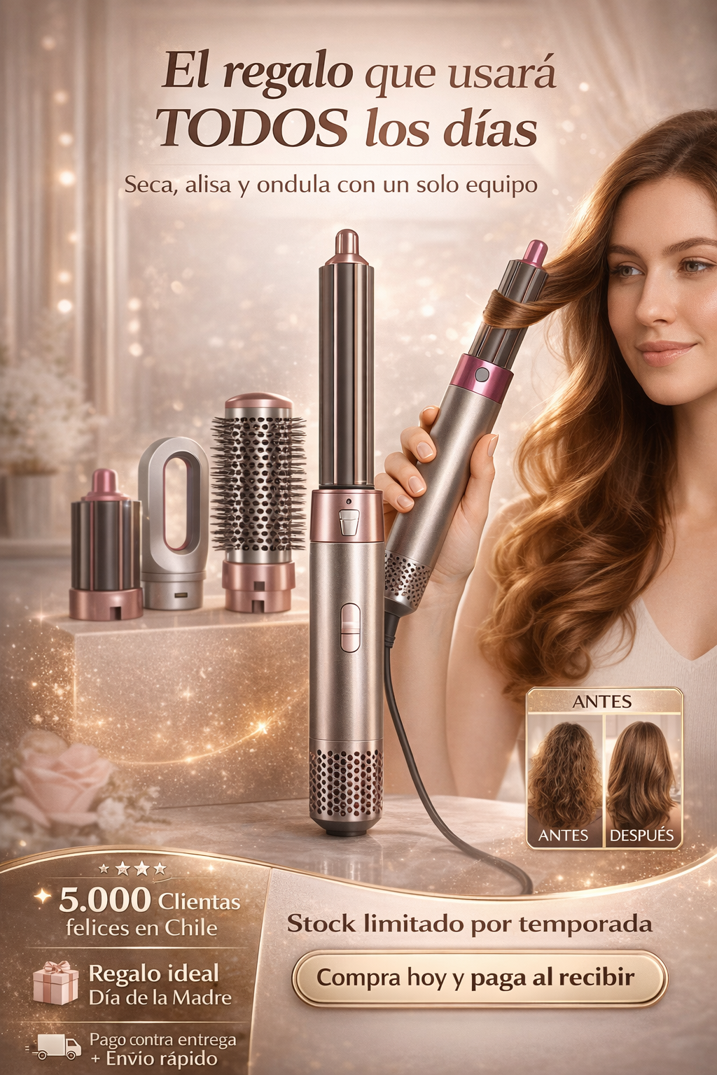 Cepillo Secador Profesional Original 5 en 1 PRO Tipe Dyson®