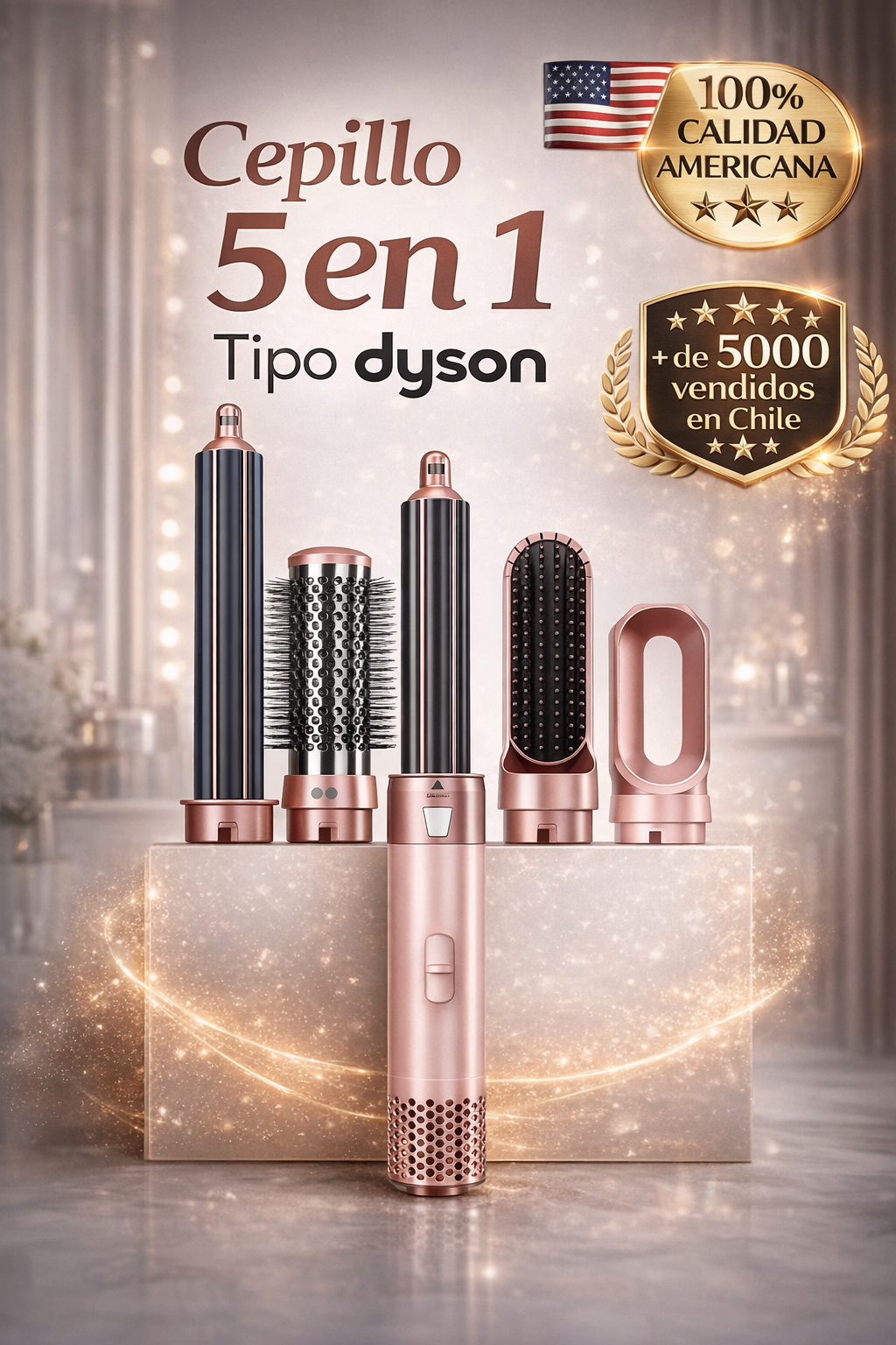 Cepillo Secador Profesional Original 5 en 1 PRO Tipe Dyson®