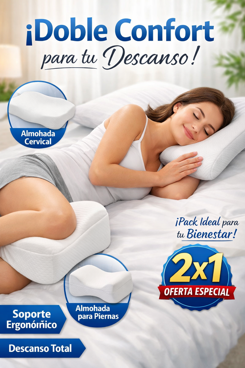 Almohada Y Cojin Ortopédico Cervical + Piernas