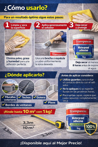 Sellador Impermeable Adhesivo Profesional Importado Waterproof® (1000g)
