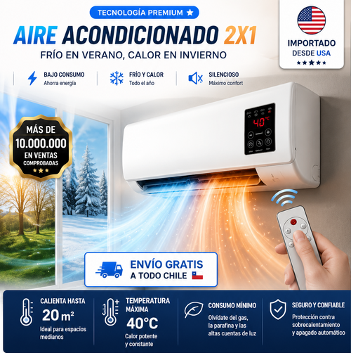Aire Acondicionado Mini Split INVERTER 2 En 1