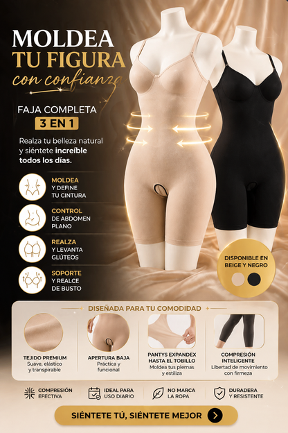 FAJA BODY ENTERO - COMPRESOR ORTOPÉDICO SIN MANGA - ESTABILIDAD/ESTÉTICA CORPORAL