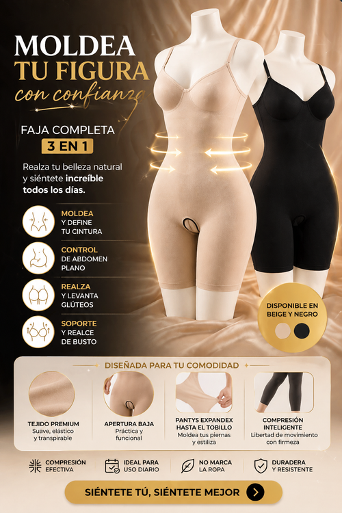 FAJA BODY ENTERO - COMPRESOR ORTOPÉDICO SIN MANGA - ESTABILIDAD/ESTÉTICA CORPORAL