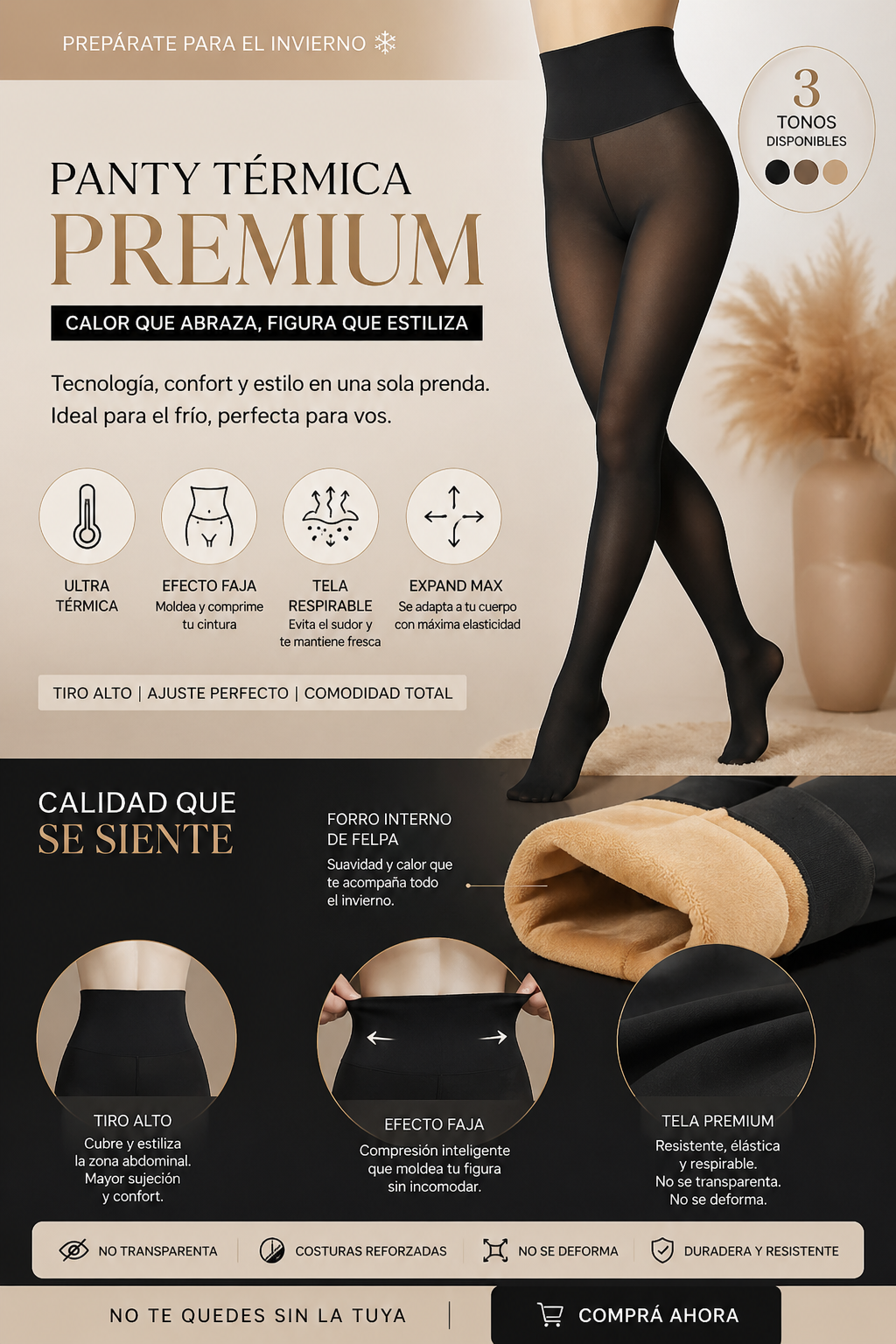 ThermaShape Luxe – Panty Térmica Efecto Faja