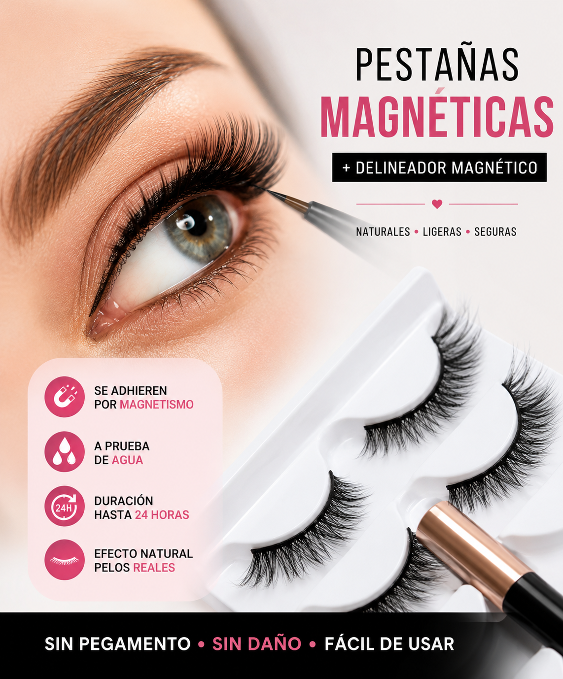 AURA LASH™ Pestañas Magnéticas + Delineador Magnético de Regalo
