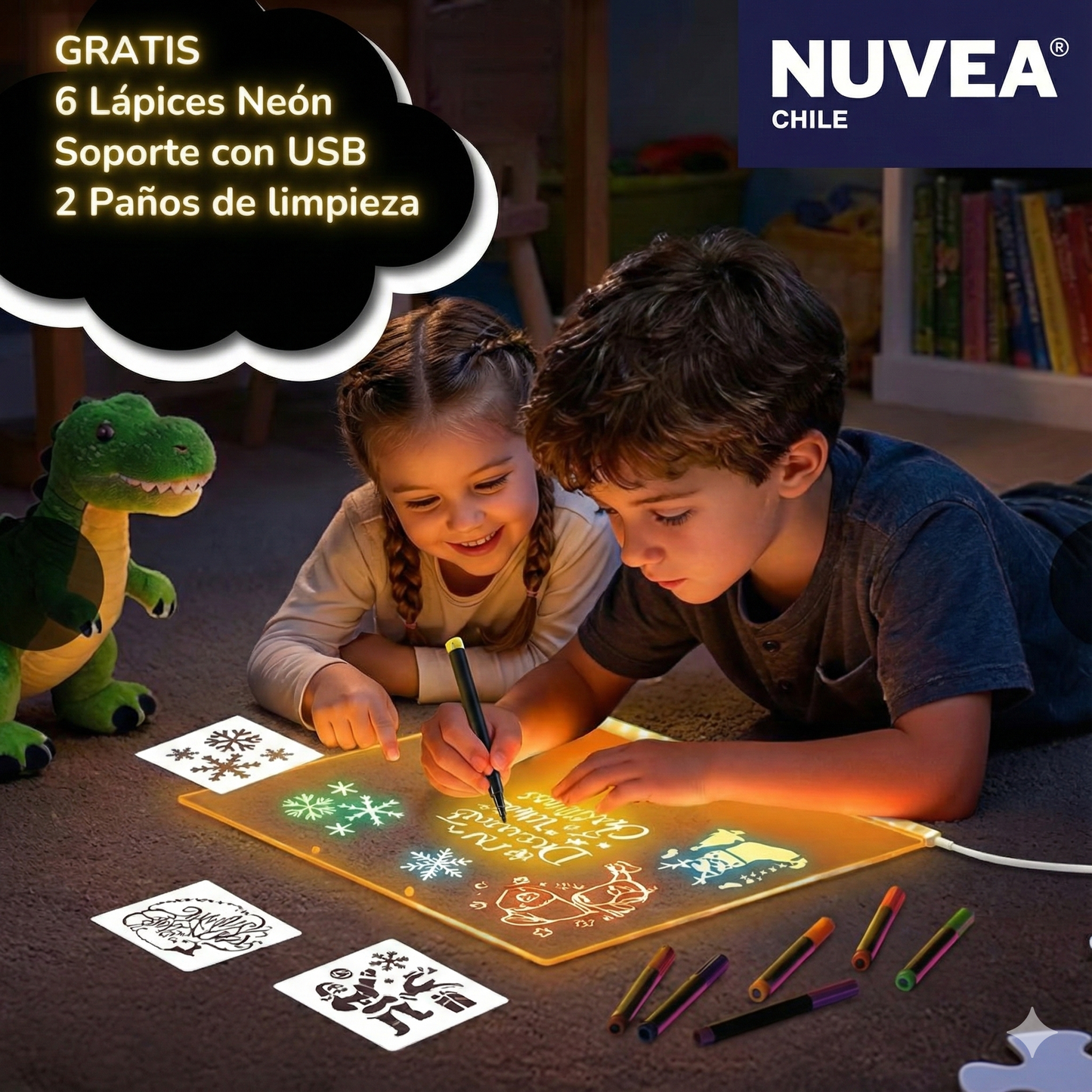 PIZARRA MÁGICA + LAPICES     ¡NO MÁS PANTALLAS!