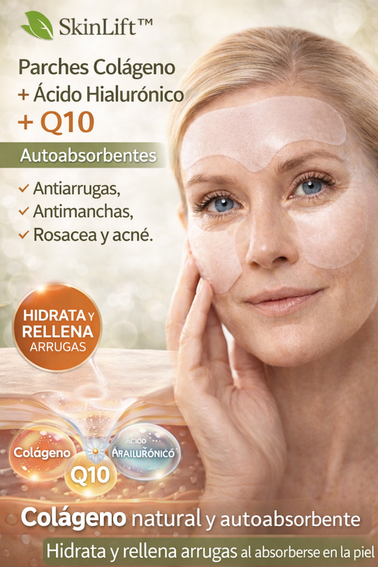 🌿 SkinLift™ – Parches Colágeno + Ácido Hialurónico +Q10 Autoabsorbentes Frente